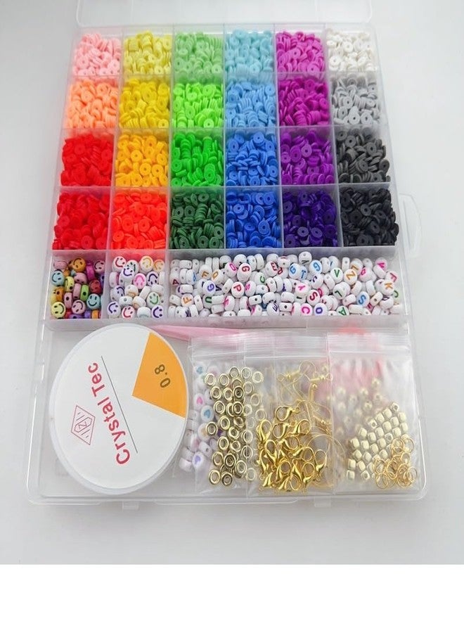 Nilzone Bracelet Making Kit, BeadColors PonyBeads Friendship Bracelet Kit Smile FaceBeads LetterBeads for Jewelry Making, Arts Crafts Gift for Girls Age 6-12 (Bracelet Kit D - 002) - Image 1